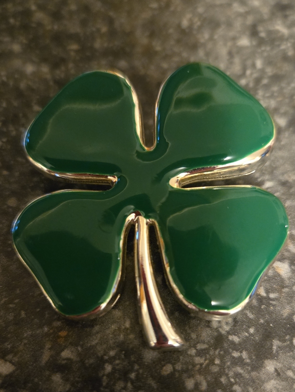ƁEST Green Four-Leaf Clover  Enamel Pin Brooch/Pendant